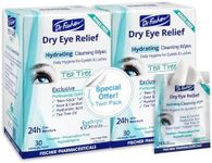 Dr. Fischer Tea Tree Eyelid Wipes for Dry Eyes - Gentle Eye Wipes for Everyday Eye Conditions and Hypoallergenic Makeup Remover (60 Wipes)