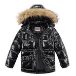 WULFUL Boy's Winter Coat Waterproof Fleece Lined Parka Jackets Kids Hooded Puffer Outerwear