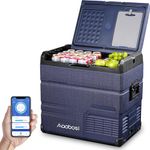 AAOBOSI Compressor Cool Box 55 L, -20°C to 20°C Camping Fridge Dual Zone, Portable Freezer with 12/24V DC and 100-240V AC for Car, Campervan, Lorry, Truck, Boat