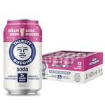 Thirsty Buddha Soda – Prebiotic Soft Drink – Pop Soda - Vegan - Non-GMO - Low Sugar Soda - Low Sugar Drinks - Fibre Rich Diet Soda - High Fibre Diet Pop - Caffeine Free Soda - Cream Soda 355ml Can - 12 Count Case