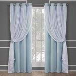 Exclusive Home Curtains Catarina Woven Blackout Grommet Top Panel Pair, Aqua, 52x108, 2 Piece