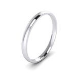 LANDA JEWEL Unisex 10k White Gold 2mm Light Court Shape Comfort Fit Polished Wedding Ring Plain Band (6)