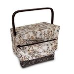 Dritz Sewing Basket RECTGL Beige, Neautral Floral