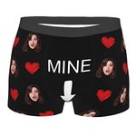 Naispanda Custom Boxer Briefs for Men Personalized Funny Girlfriend Face with Photo Underpants Customized Underwear Birthday Romantic Gifts for Him