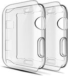 Simpeak 2PACK Soft Screen Protector Case Compatible with Apple Watch Series 10(42mm 46mm) Series 9 Ultra 8 7(41mm 45mm 49mm) Series 6 SE 5 4(40mm 44mm) Series 3 2(38mm 42mm),Clear (42mm(Series 3))