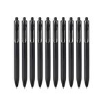 uni-ball One UMN S Retractable Gel Pen | Tip Size 0.7 mm | Black Body Black Ink, Pack of 6