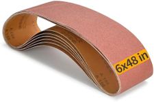 Montemono 6 PCS 6 x 48 Inch Belt Sander Sanding Belts | 150x1220mm Aluminum Oxide Sander Belts 2 Each of 80/120/150 Grit Belt Sander Paper for Belt Sande