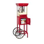 Nostalgia Popcorn Machine - Professional Trolley with 2.5 oz Kettle for up to 10 Cups - Vintage Movie Style Popcorn Maker - Red