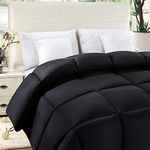 ComfyWell King Size Duvet – Plain Quilt Comforter Bedspreads, Coverlets & Sets, 2 Pillowcases Warm and Anti Allergy All Season Coverless Duvet, Throws For Bed. (King (220x230cm), Black)