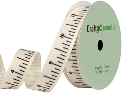 CraftyCrocodile Teacher Crafting Ribbon - Measuring Ribbon for Crafts and Gifts - School Ruler Ribbon Teacher Themed Twill Tape Crafting Supplies