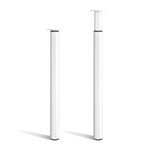 Toemics 2 Pcs Breakfast Bar Legs 710-1100mm Height Adjustable Table Leg Metal Kitchen Worktop Leg Furniture DIY Dining Table Legs with 60mm Diameter White