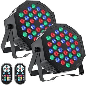 LED Par Light, Stage Lights Party Light Strip 36pcs LED RGB DMX512 Control, Disco Light Spotlight for Stage DJ Party Show Bar Halloween Christmas (2 Packs)