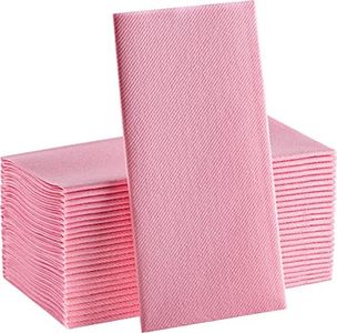 Baby Pink Paper Napkins | Linen Feel Guest Disposable Cloth Like Dinner Napkins | Hand Towels | Soft, Absorbent, Paper Hand Napkins for Kitchen, Bathroom, Parties, Weddings, Dinners | 50 Pack