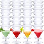 100 Pack Clear Plastic Martini Glasses 2oz Disposable Cocktail Glasses Mini Dessert Cups Shooter Shot Glasses for Parties Wedding Events, Cocktails Parties