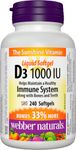 Webber Naturals Vitamin D3 1000 IU, 240 Softgels, For Healthy Bones, Teeth, and the Maintenance of Good Health