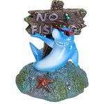 Blue Ribbon Rosewood Aquarium Fun Ormanent Cool Shark No Fishing Sign