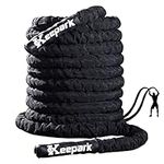 Keepark Battle Rope,Weighted Jump Rope,Exercise Rope 1.26 inch,Battle Rope 30ft,Heavy Exercise Rope Workout Rope,Weighted Jump Rope for Men Women