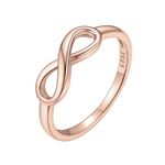 ChicSilver Rose Gold Plated Infinity BFF Friendship Rings for Women 925 Sterling Silver Infinity Knot Best Friends Rings Engagement Wedding Band Rings Size 7