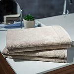 Pure Home + Living Set of 4 Cotton Hand Towels (Beige)