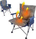 REDCAMP Oversized Folding Camping Chair with USB Winter Heated Seat Cushion,3 Mode Adjustable Heat Heating Pads with Support,Portable for Camping Garden Fishing BBQ Festival (Blue with heated cushion)