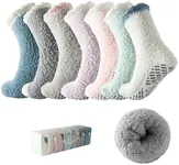 Bulinlulu Fuzzy Socks With Grips fo