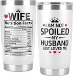 Gifts for Wife from Husband, Wife Gifts, I Am Not Spoiled My Husband Just Loves Me Tumbler Cup 20 Oz, Anniversary Wedding, Wife Birthday Gift Ideas, Mothers Day