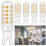 Ugvmn G9 LED Bulb 5W Equivalent to 28W 33W 40W Halogen Bulbs, Warm White 2700K, Led G9 Bulbs, G9 Socket Led Lamp, No Flicker, Non Dimmable, AC 220-240V,5 Pack