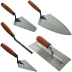 5pc Tradesman Trowel Set - Brick Jointer Hand Brick Plastering Builders | Hardened & Tempered Steel Blades | Hand Tool - Professional Quality