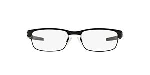 Oakley Men's OX5038 Metal Plate Titanium Rectangular Prescription Eyeglass Frames, Matte Black/Demo Lens, 53 mm