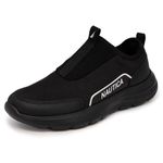 Nautica Women's Slip-On Sneakers - Comfortable Running Shoes, Stylish & Easy to Wear - Perfect for Everyday Wear, Black Monochrome, 9