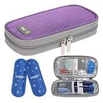 BOMKEE Insulin Cooler Travel Case for Diabetic, Insulin Cooling Case Travel Insulin Pen Case Cooler Insulin Bag Carrying Organizer for Diabetic Supplies with 2 Ice Pack