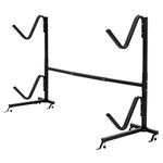 Happytools Freestanding Kayak Storage Rack, Heavy Duty Height Adjustable Storage Holder for 2 Kayaks, Vertical SUP, Canoe & Paddleboard Stand for Indoor, Outdoor, Garage & Dock, Black
