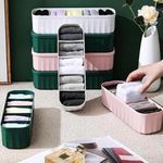 Perpetual Innerwear Organizer For Wardrobe - Socks, Bra, Panty, Undergarments, MakeUp, Ties, Cosmetics, Scarves Organizer For Wardrobe Closet Storage Dividers for Household (Pack of 4)