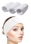 SINLAND Spa Headband for Women 3 Counts Adjustable Makeup Hair Band with Magic Tape,Head Wrap for Face Care Makeup and Sports