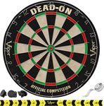 Viper Dead-On Tournament Bristle Steel Tip Dartboard Set with Staple-Free Bullseye, Galvanized Metal Triangular Spider Wire for Reduced Bounce Outs and Increased Scoring; High-Grade Self-Healing Sisal Board