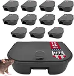 Exterminator’s Choice - Bait Station - Includes 12 Small Bait Station and One Key - Heavy Duty Bait Box for Mice and Other Pests - Durable and Discreet