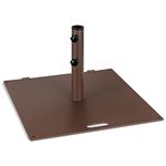 Giantex 50 lbs Umbrella Base - 24 inch Square Umbrella Stand with 2 Rollers, Heavy Duty Steel Umbrella Base Weight for 1.6''-1.9'' Poles, 2 Knobs, Patio Umbrella Base Holder for Garden Deck Poolside
