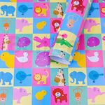 BonZeal Multicolor Animal Printed Gift Pack Of 20 Sheets Wrapping Paper Roll For Gift Items