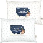 2-Pack Toddler Pillow - Soft Organic Cotton Toddler Pillows for Sleeping - Small Pillow for Kids - Kids Pillows for Sleeping - Kids Pillow for Travel, School, Nap, Age 2 to 5 (Excavator)