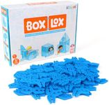 Atwood Toys Box Lox 80 pcs Creative Cardboard Building kit - Essentials, Construction Toys for Girls and Boys Educational STEM Building Alternative to Building Blocks Toy Blue