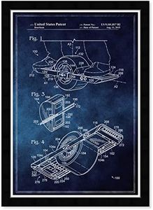 Wynwood Studio Sports and Teams Framed Blueprint Wall Art 'OneWheel' Skateboarding Patent