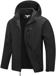 33,000ft Men's Softshell Jacket with Hood Fleece Lined Windbreaker Lightweight Waterproof Jackets for Hiking
