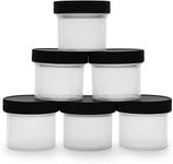 Salad Dressing Condiment Containers (6-Pack); 2-Ounce To-Go Plastic Mini Food Storage Jars for Lunch Boxes; Carry Up to 4 Tablespoons