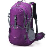 G4Free 45L Hiking Backpack Men Women Camping Backpack Outdoor with Rain Cover for Climbing and Traveling(Purple Red)(A-Purple Red)