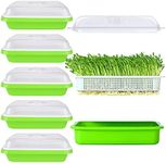 SHUESS 6 Pack Seed Sprouting Tray with Drain Holes BPA Free Nursery Tray Microgreens Growing Trays Wheatgrass Grower Sprouting Container Seed Germination Propagation Trays for Garden Home Office.