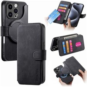 RUNGOS for iPhone 13 Pro Max Case MagSafe, with Detachable Magnetic Wallet (3 Card Holder & Cash Pocket, RFID Blocking Folio Flip PU, Phone Stand) 12Ft Shockproof for iPhone 13 Pro Max Phone Case