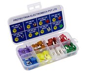 PROTECTRON 80pc Assorted MINI BLADE (ATM) Auto Car standard Fuse kit- 3A, 5A, 7.5A, 10A, 15A, 20A, 25A, 30A