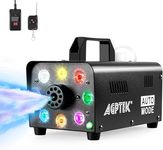 AGPtEK Fog Machine, Smoke Machine 500W with Wireless Remote Control & Colorful LED Light, Huge Fog 2000 CFM Durable & Portable, for Parities Weddings Holidays Halloween Christmas Stage Effect