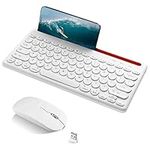 UrbanX Compact Rechargeable Wireless Multi-Device Bluetooth Keyboard and Mouse Combo with Bracket for Lenovo Tab M10 Plus (3rd Gen) Supports Windows, Android, PC, Mac, Laptop, Smartphone, Tablet