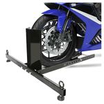 KUAFU Motorcycle Wheel Chock Stand Upright 1800lbs, Wide Range 3“ to 5” Support Adjustable Heavy Duty Motorcycle Stand Front Wheel Tire Chock for Trailer/Truck/Garage